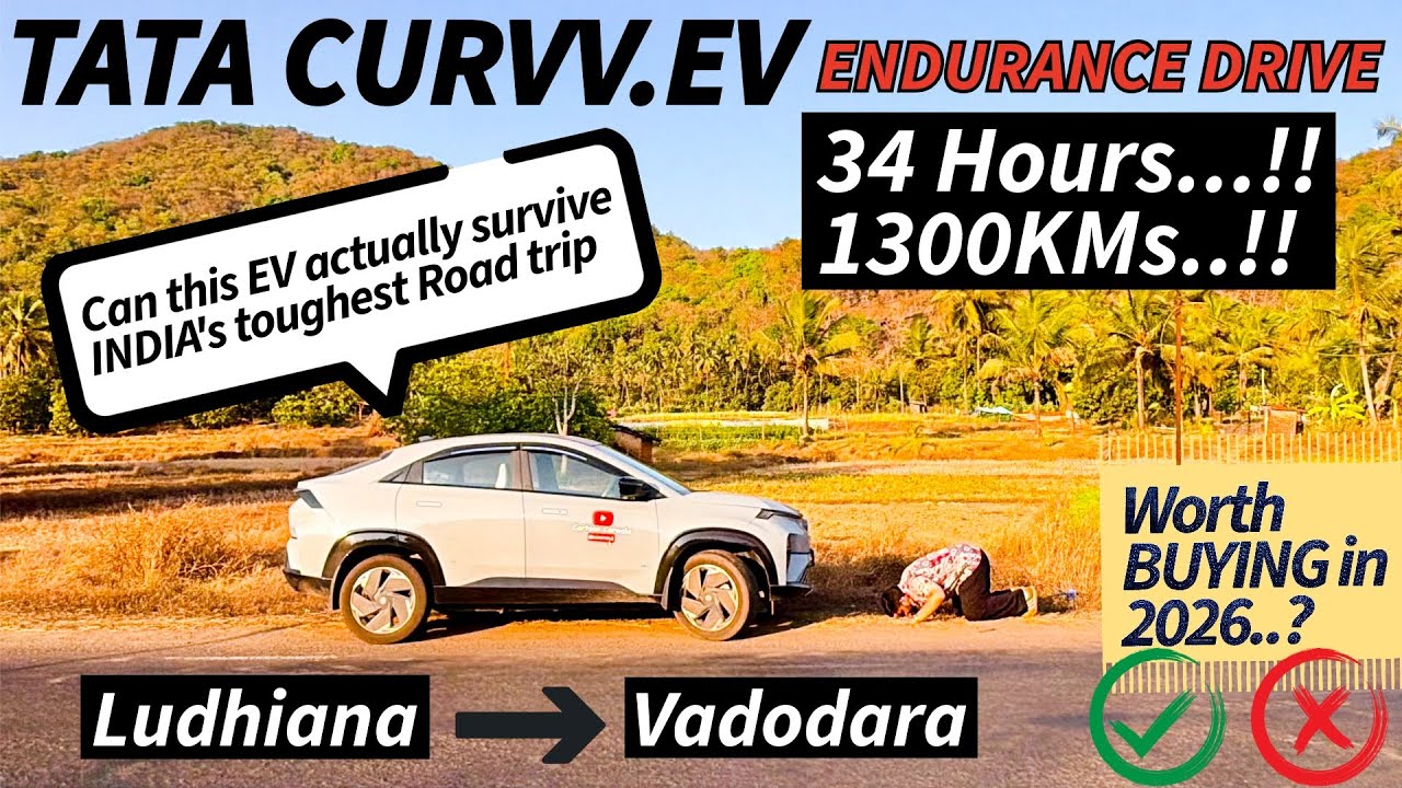 34 HOURS NONSTOP in TATA CURVV EV🔥 1300KM Endurance Drive | Punjab to Gujarat - REALITY EXPOSED EP01