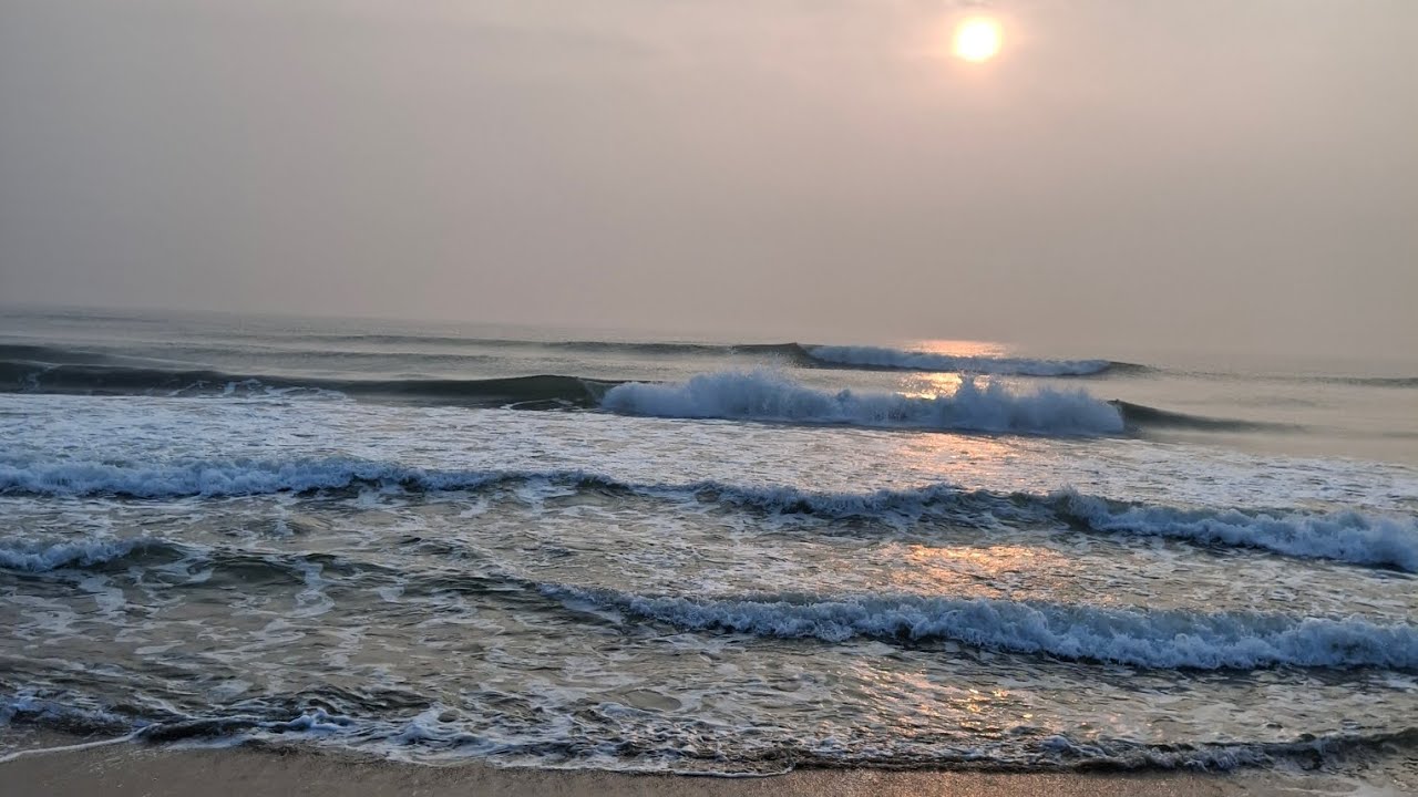 Sunrise at chennai beach.