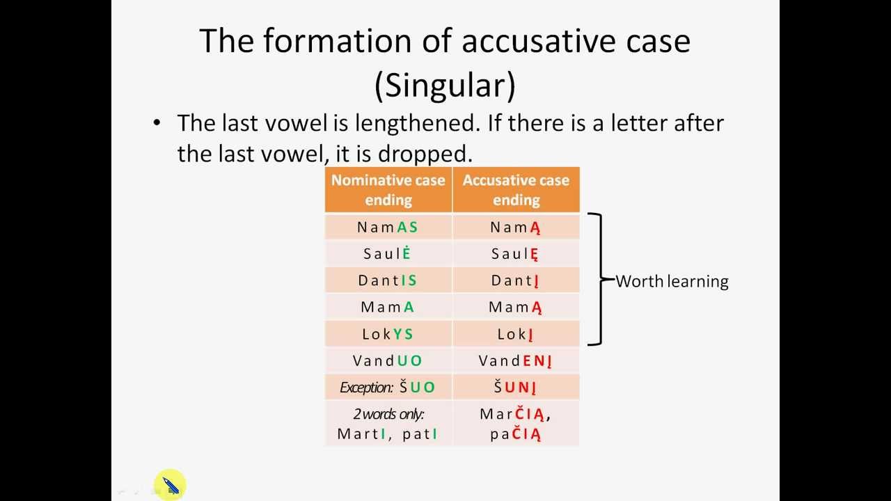 Lithuanian grammar (2) - Accusative case