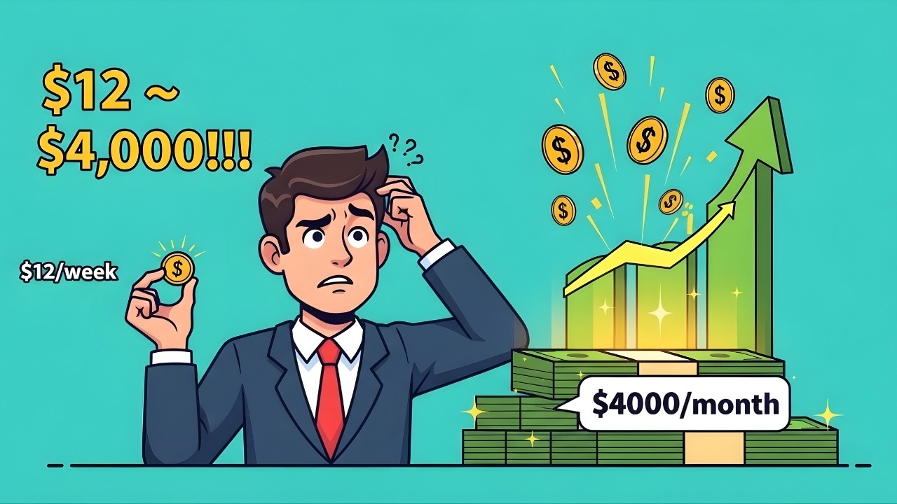 Как зарабатывать 4000 долларов в месяц, тратя всего 12 долларов в неделю (реальная стратегия)