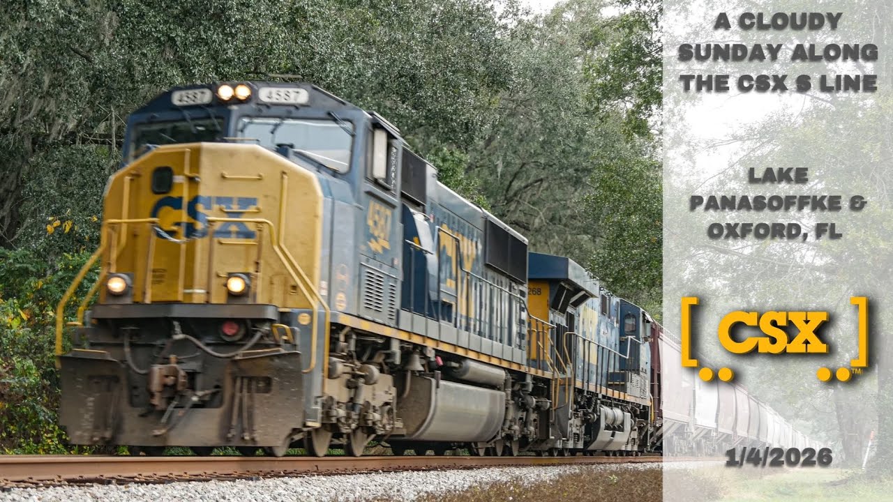 A Cloudy Sunday Along The CSX S Line - Lake Panasoffkee & Oxford, FL | 1/4/2026