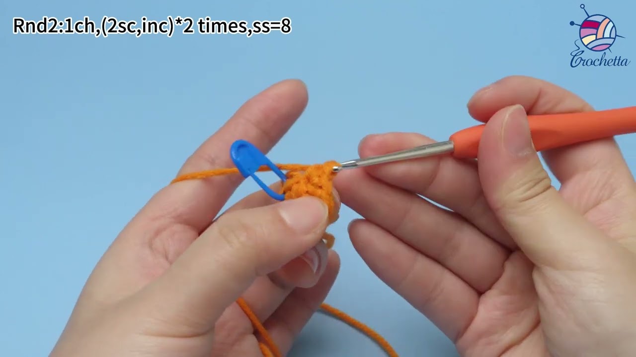 7 Crochet Baby Shrimp -Body Rnds 1-4