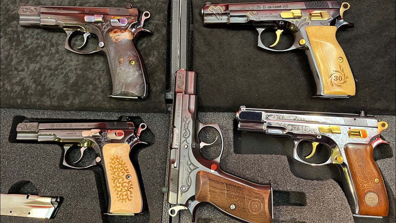 The CZ 75B Anniversary pistols (my top shelf)
