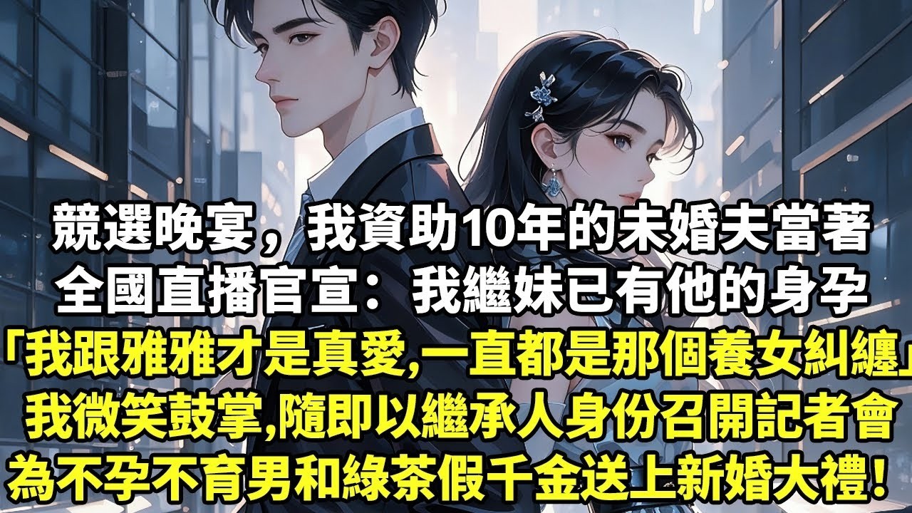 競選晚宴，我資助10年的未婚夫當著全國直播官宣：我繼妹已有他身孕「 我跟雅雅才是真愛，一直都是那個養女在糾纏」我微笑鼓掌，隨即以繼承人身份召開記者會為不孕不育男和綠茶假千金送上【現實情感】【為人