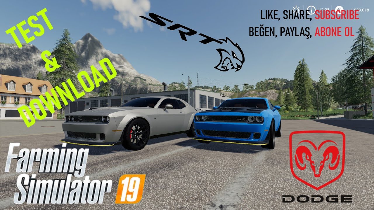 Farming Simulator 2019 Dodge Challenger SRT Hellcat v2.0 Araba Modu Test & Download