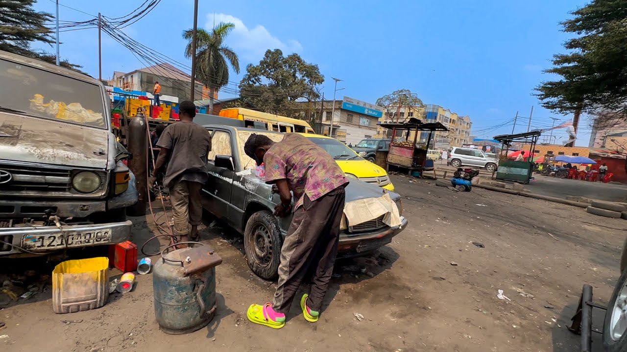 Road repair of broken exhaust systems in Africa