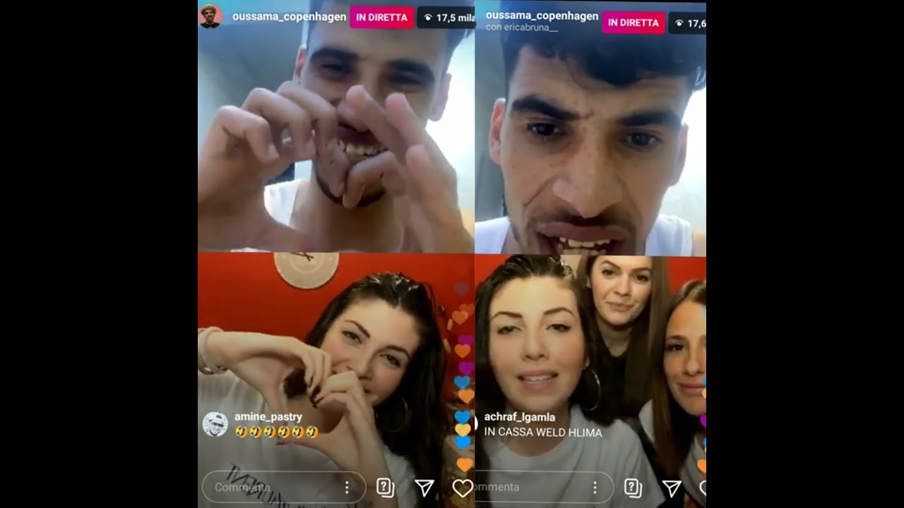 Oussama Copenhagen🇲🇦🇮🇹 Tala3 M3a Marto💍 Jdida Taliyaniya🇮🇹 Live😂😂 O Glab 3la Chiara 👋🏻