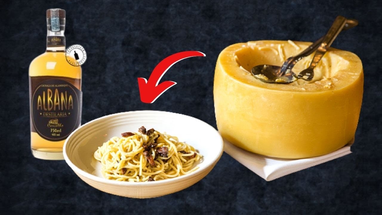 MACARR&Atilde;O DENTRO DO QUEIJO - Receita incr&iacute;vel de macarr&atilde;o feito dentro do parmes&atilde;o