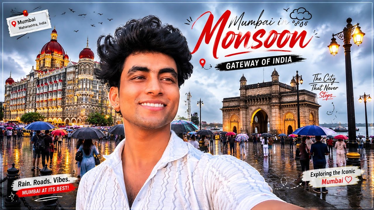 Mumbai in Monsoon 🌧️ | Exploring Gateway of India & Taj Hotel | Walking Vlog