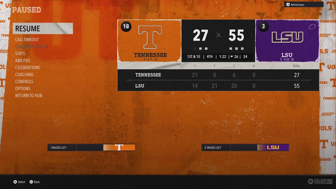 18. Tennessee @ 3. LSU | Revamped Blitz League