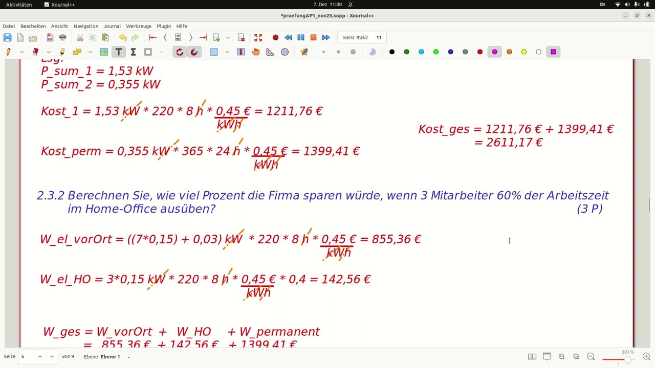 AP1 für IT-Berufe November 2023 BaWü (5/6) - Energiekosten berechnen & Schutzbedarf LF 2, LF 4