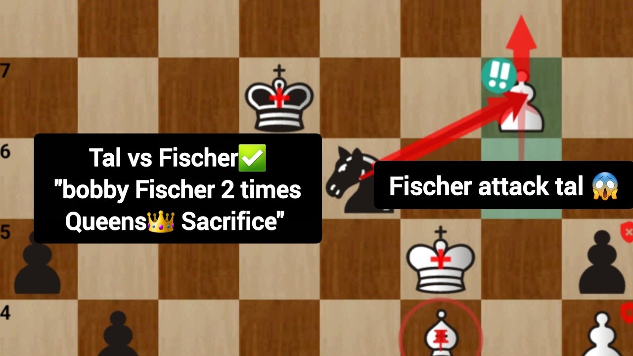 Mikhail tal vs bobby fischer (0-1)best game in 1962 Fischer 2 times Queens👑 Sacrifice in game✅️😱💗