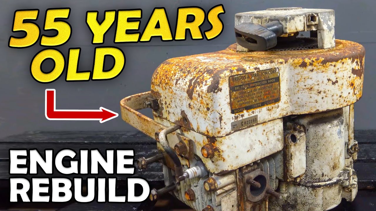 RARE 55 YEAR OLD RUSTY BRIGGS ENGINE RESTORATION