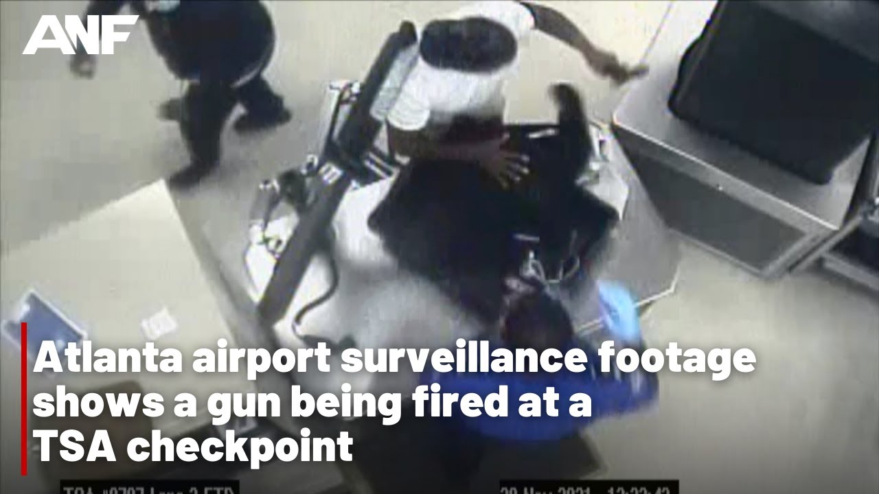 Surveillance video shows gun being fired at Atlanta airport