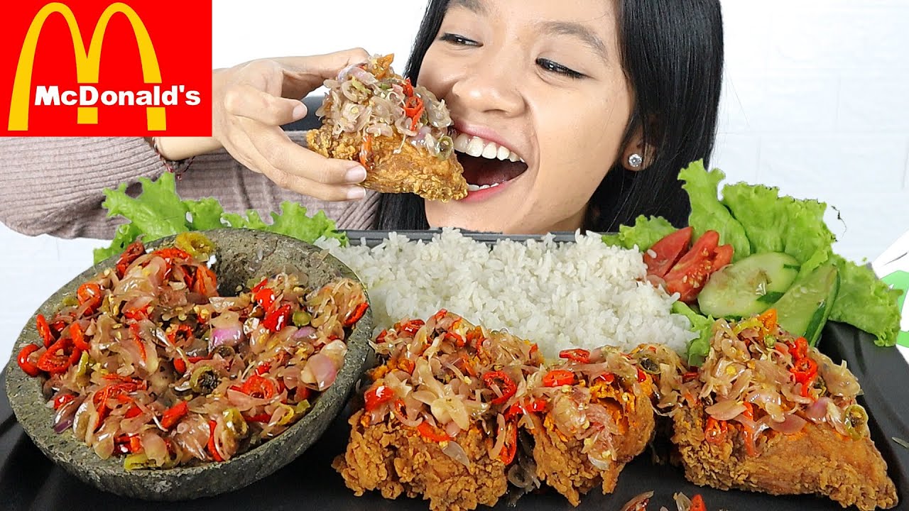 CABE RAWITNYA BANYAK BANGET! MUKBANG AYAM MCD SAMBAL MATAH