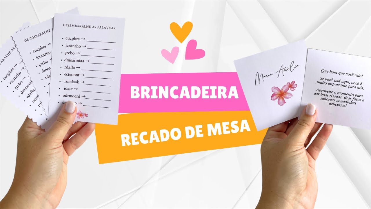 Brincadeira + Recado de mesa 🌸 Chá de Bebê