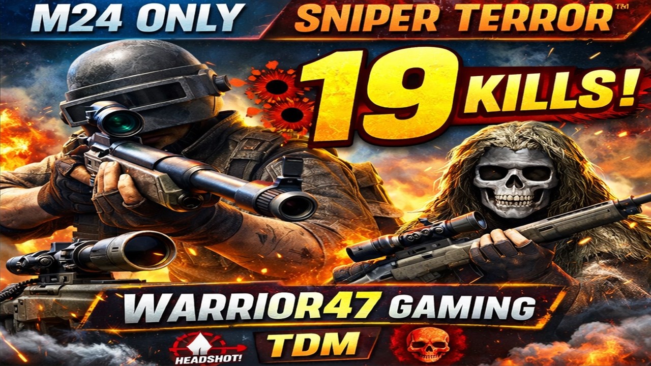 PUBG Mobile TDM 19 Kills | M24 Only Sniper Gameplay | Sniper Terror in TDM | Warrior47 Gaming