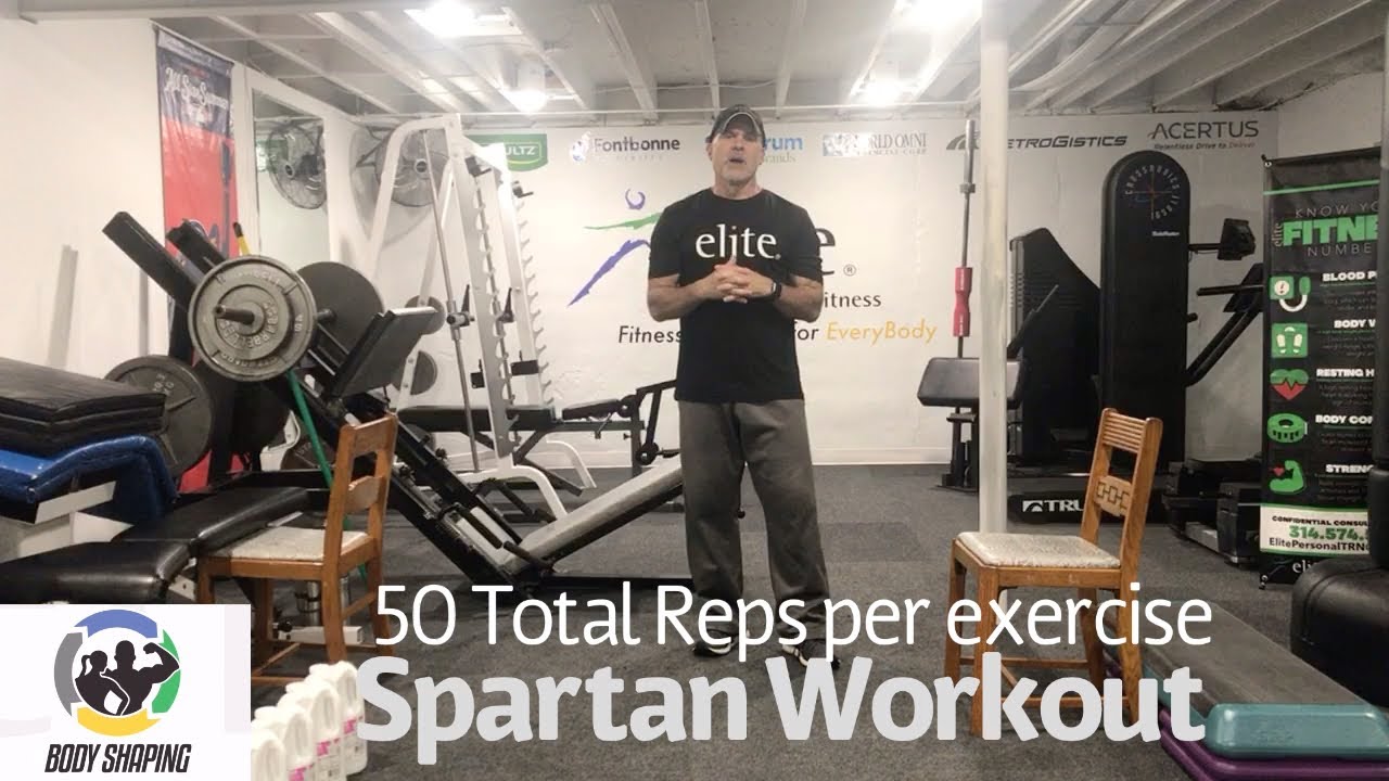 Home Spartan 300 style workout for any fitness level with no exercise equipment.