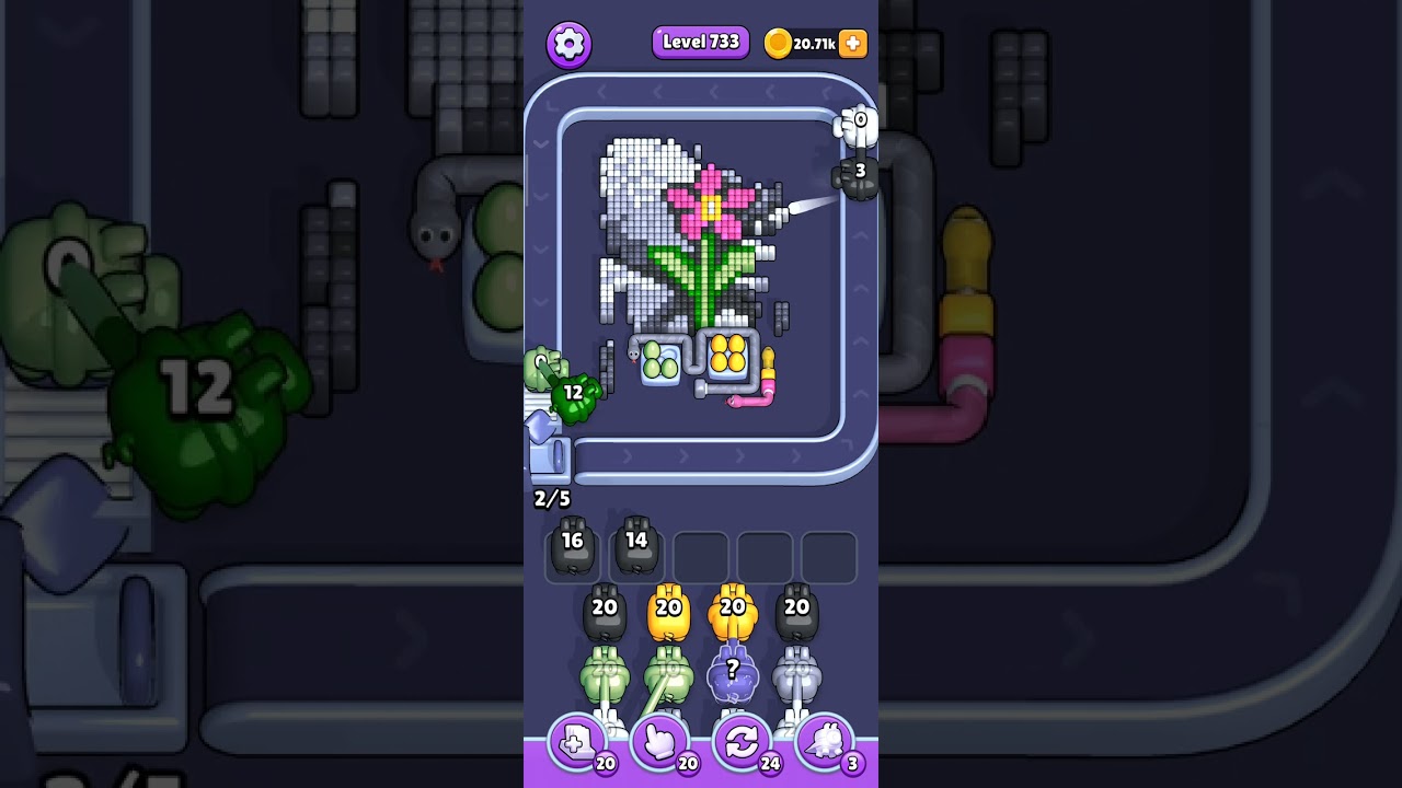 Pixel Flow — hard level 733