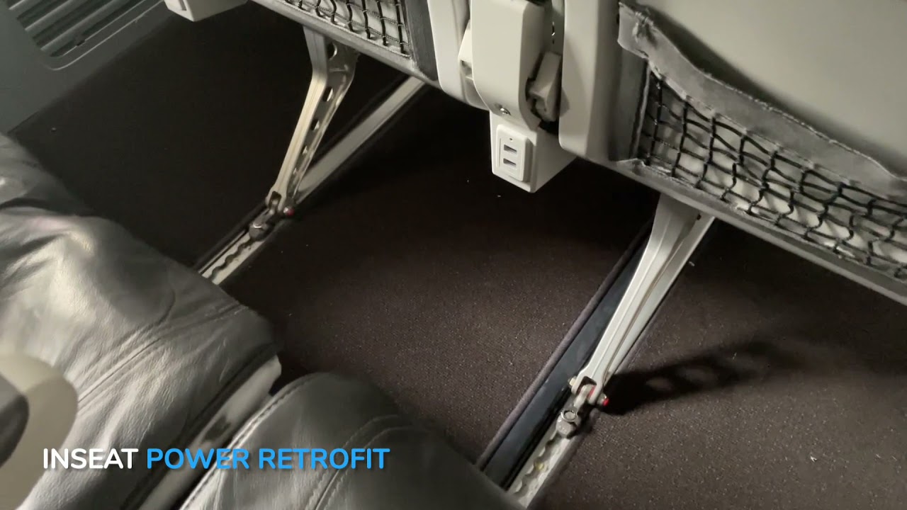 Aircraft In-seat power installation for airlines