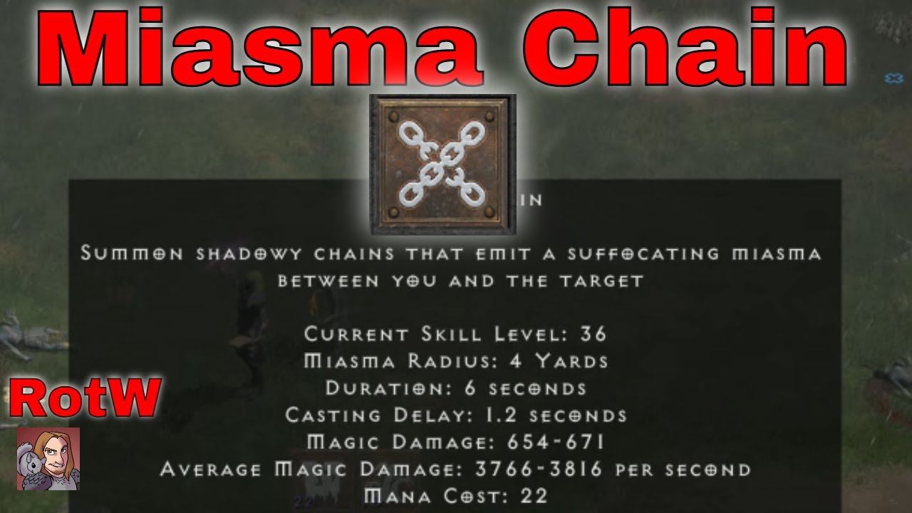 D2R Skills & Abilities - Miasma Chain (Warlock Chaos Tree){RotW}