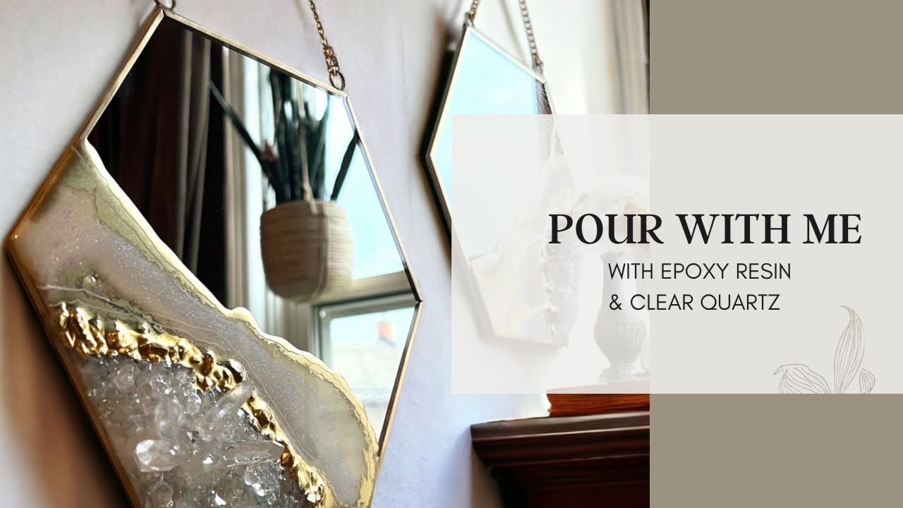 Crystal Infused Geode Mirrors | Clear Quartz & Epoxy Resin