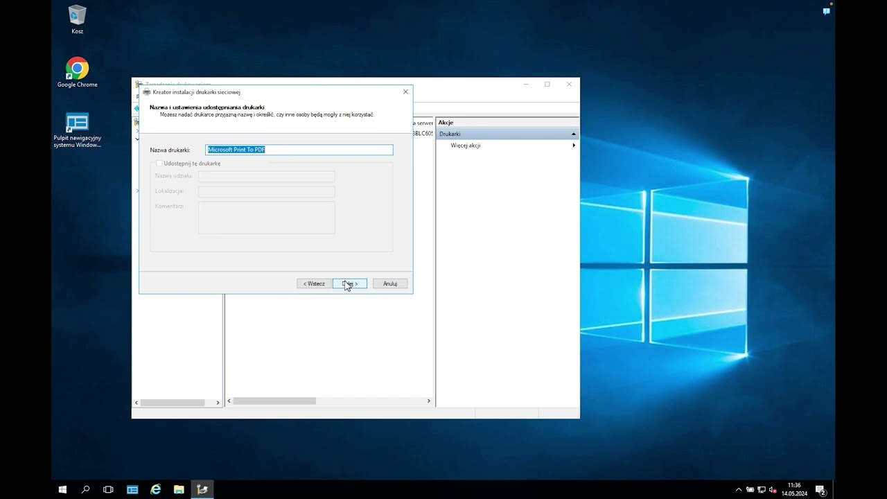 Jak dodać drukarkę w Windows Server 2016?