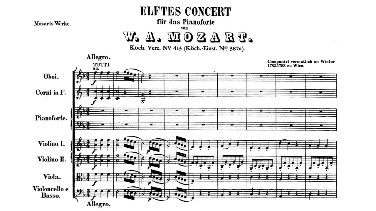 Mozart: Piano Concerto No. 11 in F major, K.413 [Uchida/Tate]