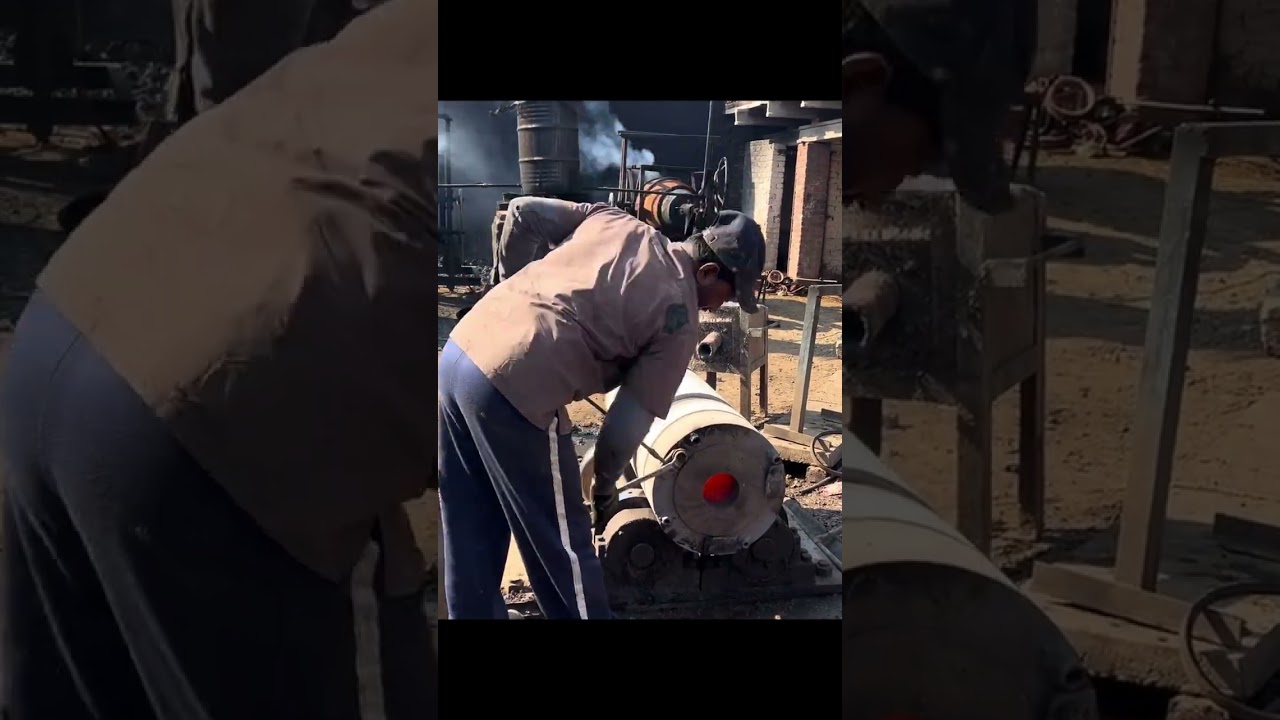 Scrap to Useful: Train Wheel Converted into Flour Mill Roller