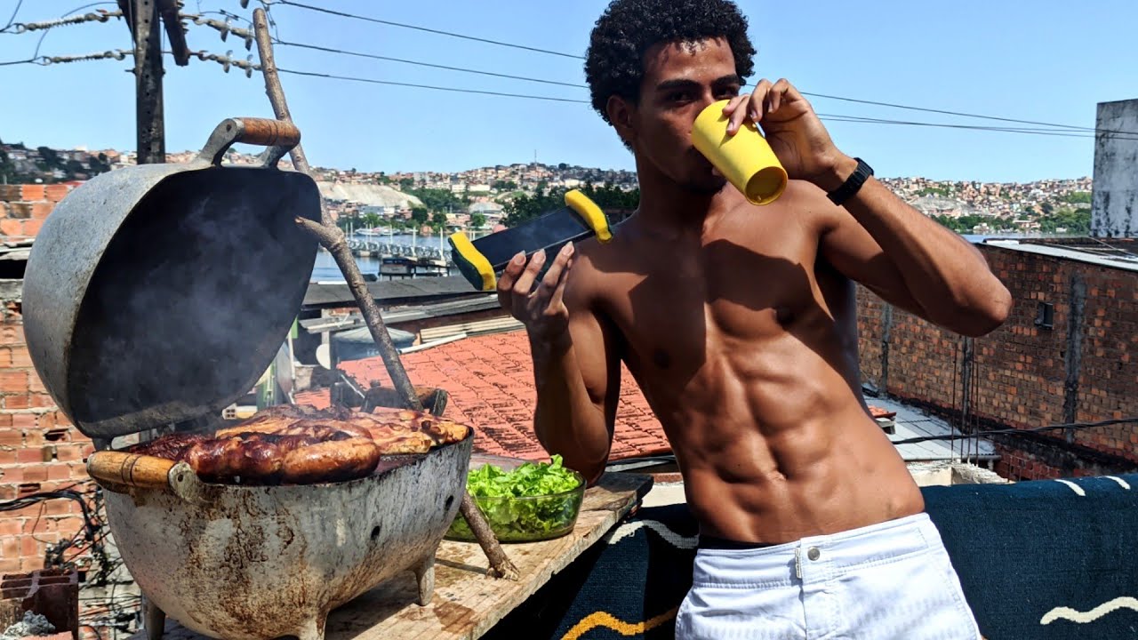 ASMR CHURRASCO NA FAVELA 🍗🤤 #mukbang #mouthsounds 👅💦