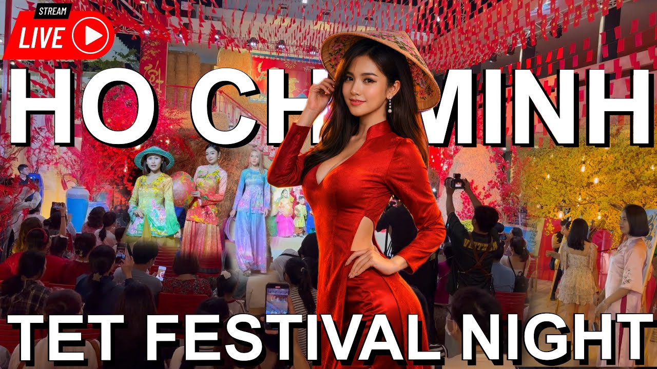 Vietnam Tet Festival Night LIVE 🇻🇳 | Ho Chi Minh City Street Scenes (4K)