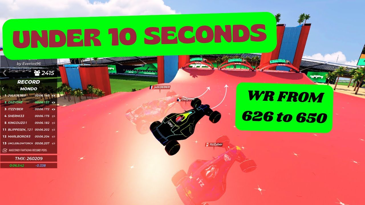 Trackmania Under 10-sec Everios V7  |  WR from 626 to 650