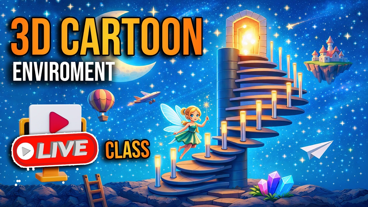 3d Cartoon Enviroment Maya Live Class | Mash Fx
