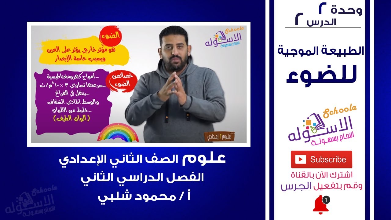 الطبيعة الموجية للضوء | علوم تانية إعدادي | تيرم 2  - وحدة 2 - درس 2 | الاسكوله
