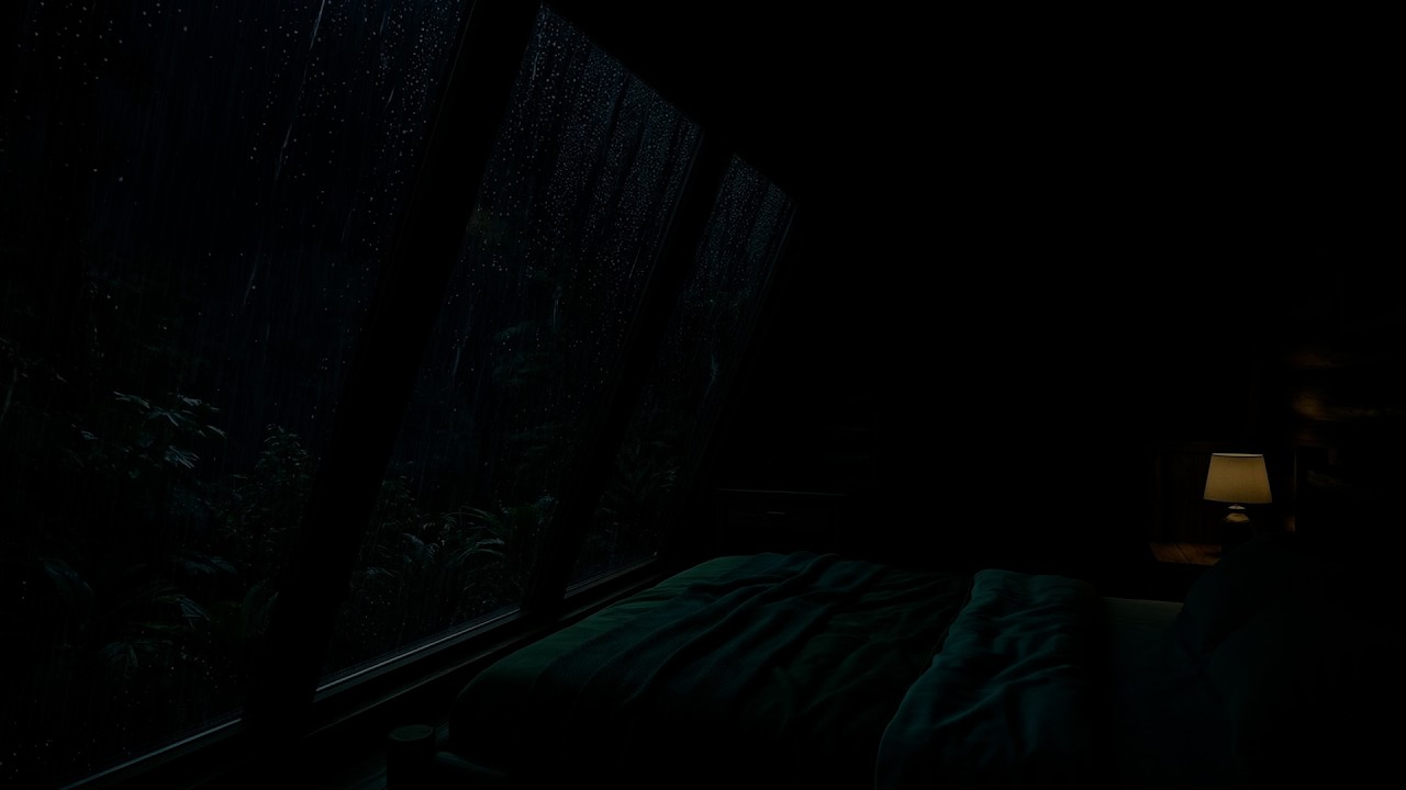Rainy Night Cabin Sleep 🌧️ Fireplace & Window Rain Sounds | Deep Sleep ASMR (No Ads, 9 Hours)