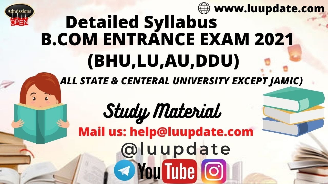 B.COM|ENTRANCE|EXAM|SYLLABUS|2021|LU|BHU|AU|AMU|MGKVP|DDU