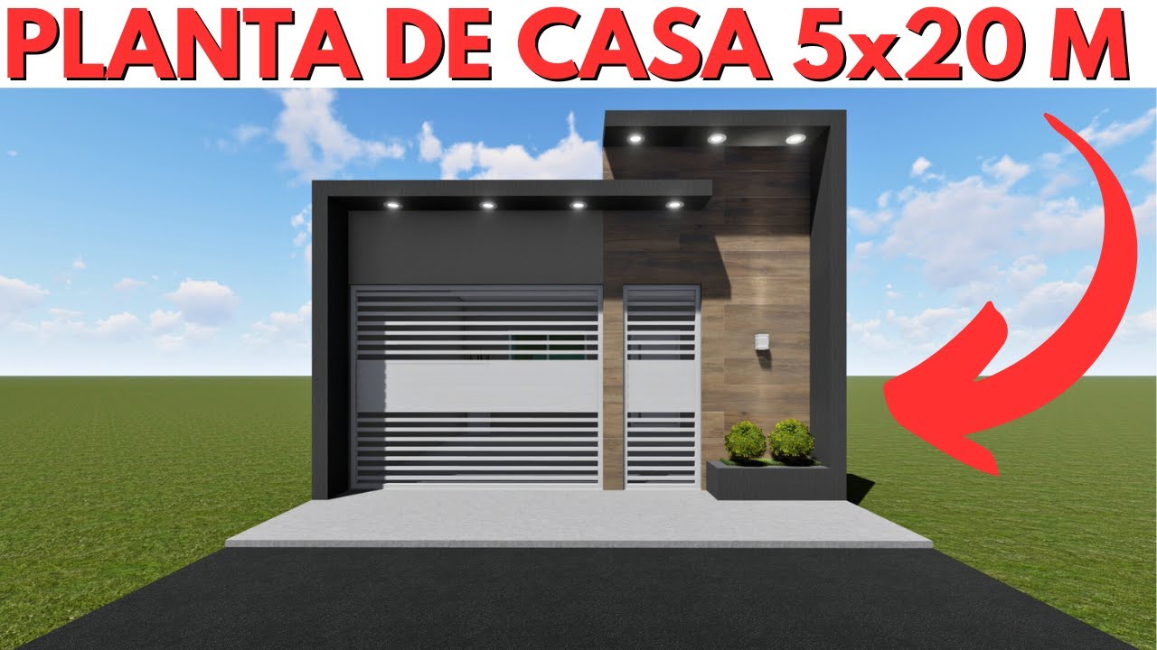 PLANTA DE CASA 5X20 METROS COM 2 QUARTOS!