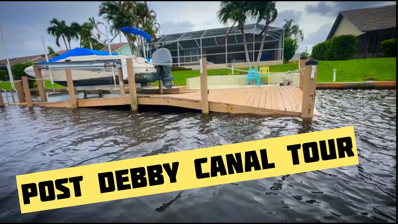 Aftermath of Tropical Storm Debby - Cape Coral canal dinghy recon