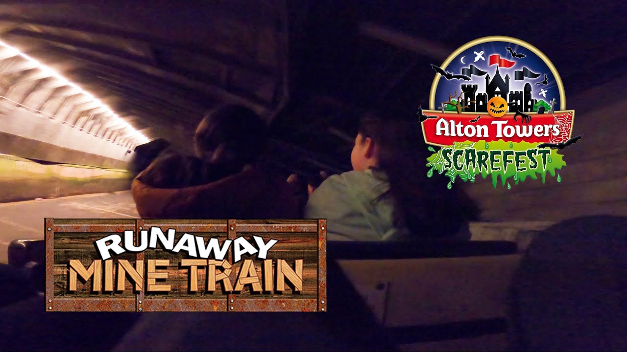 Runaway Mine Train POV 4k - Alton Towers Scarefest