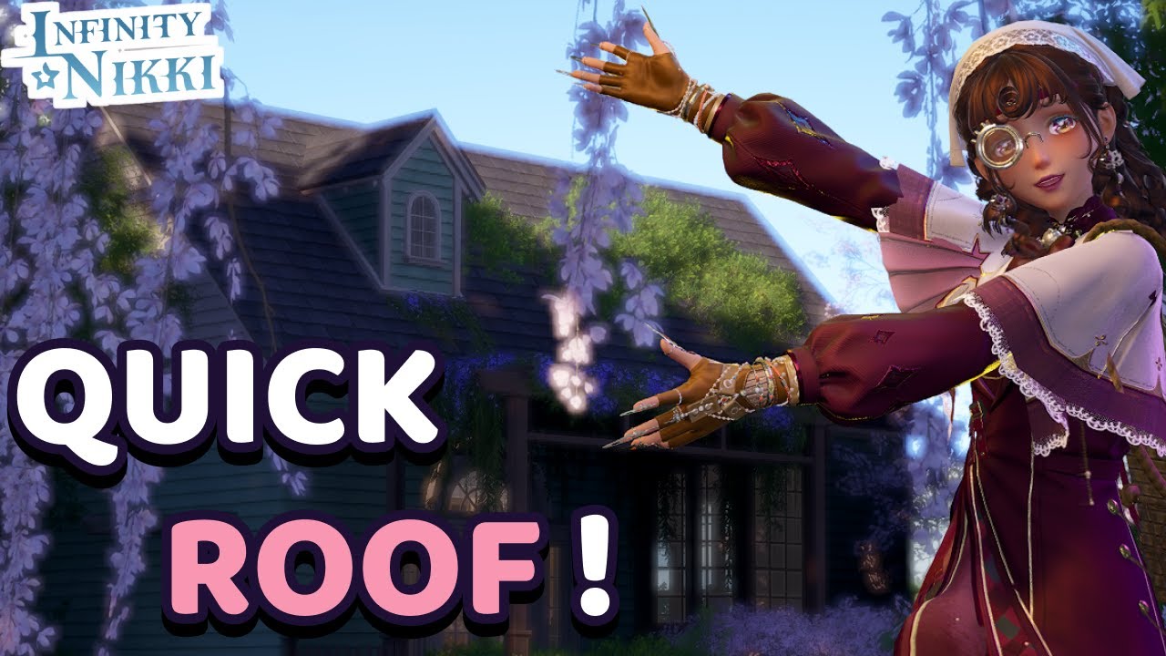 easy simple roof in Infinity Nikki 🏡 how to build 🌸 full follow along guide with quick tips