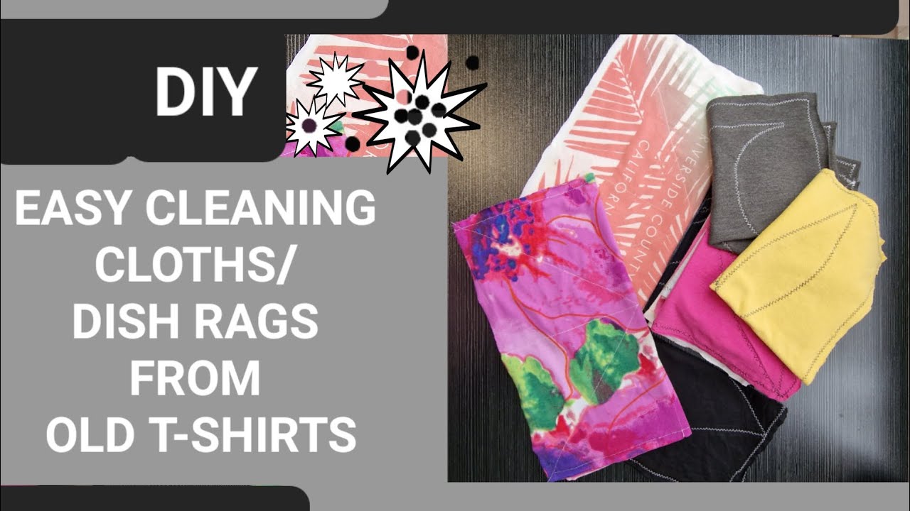 Diy cleaning cloths/dish rags from old T-shirts| Easy sewing project | Recycle old clothes idea