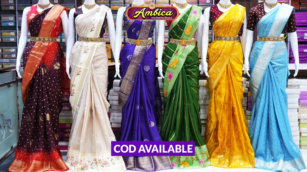 Pure Banarasi Fancy New Collection Sarees | COD + Free Shipping | Ambica Wedding Mall