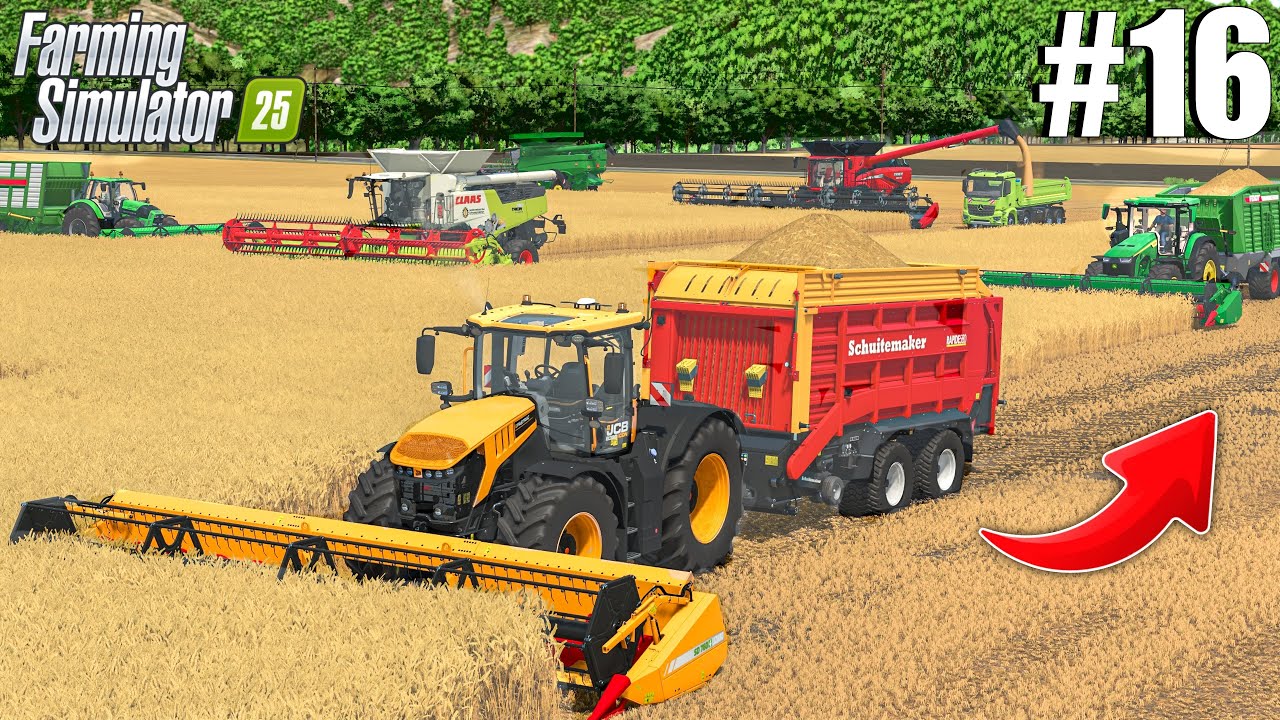 First SWATH Wheat Harvesting w/ The NEW EQUIPMENT | MONTANA 4X | Farming Simulator 25