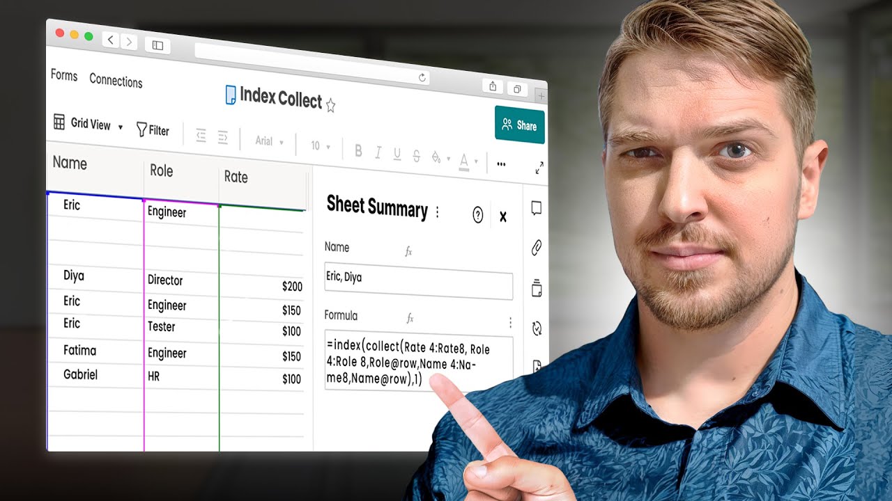 Как использовать функцию INDEX COLLECT в Smartsheet? 📊