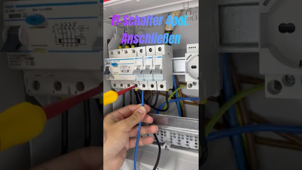 FI-Schalter 4pol. Anschlie&szlig;en Einfach  #elektrik