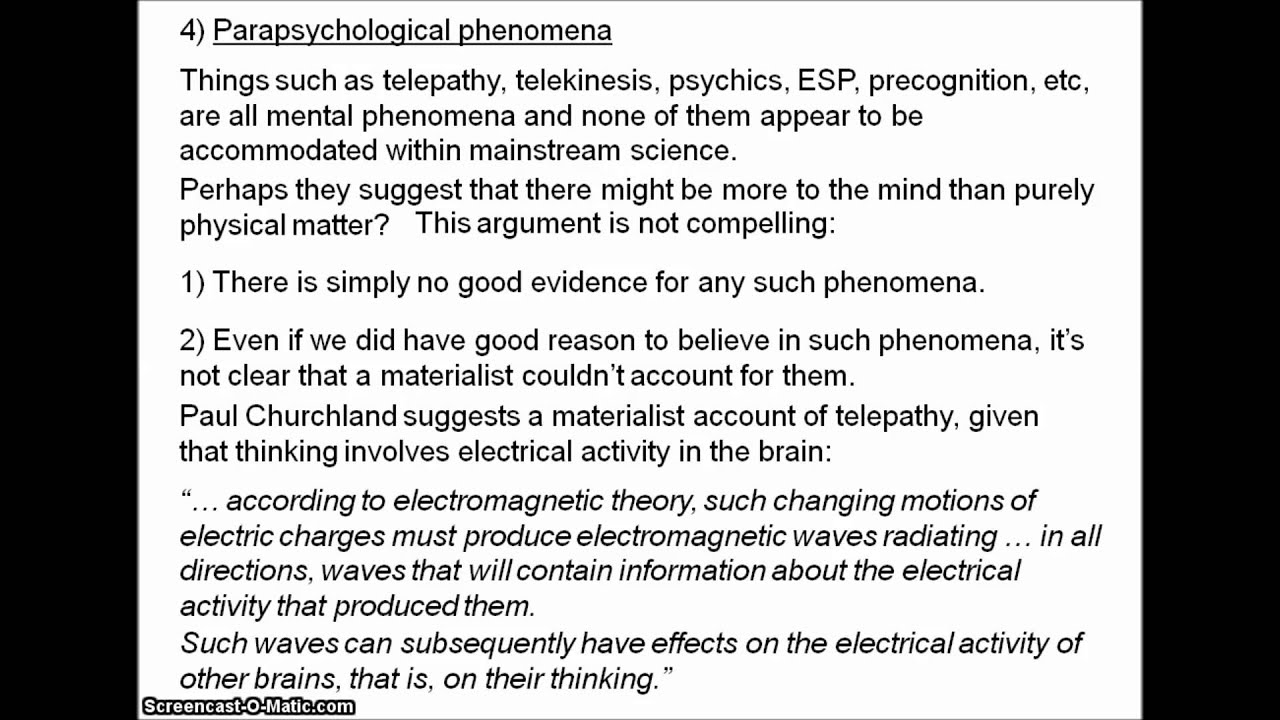 Philosophy of Mind 1 - Substance Dualism