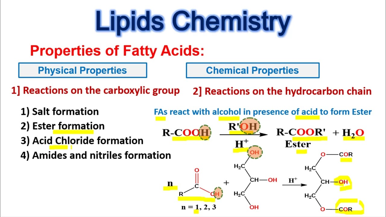 Lipids Chemistry - Fatty Acids Properties