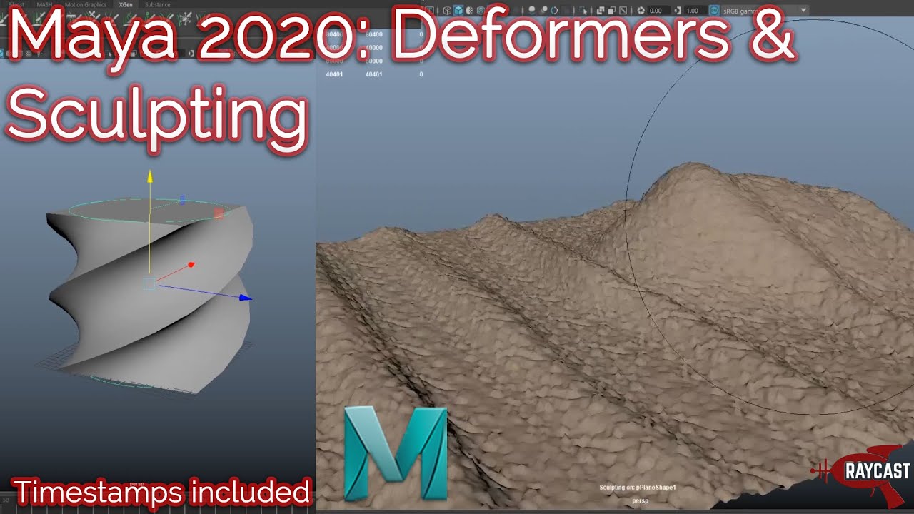 Maya 2020 Tutorial: Sculpting & Deformers with Timestamps