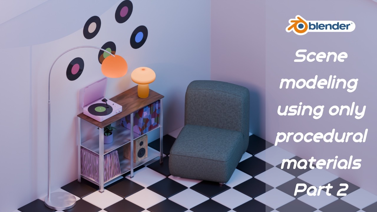 Modeling a scene using only simple procedural materials in Blender - Part 2