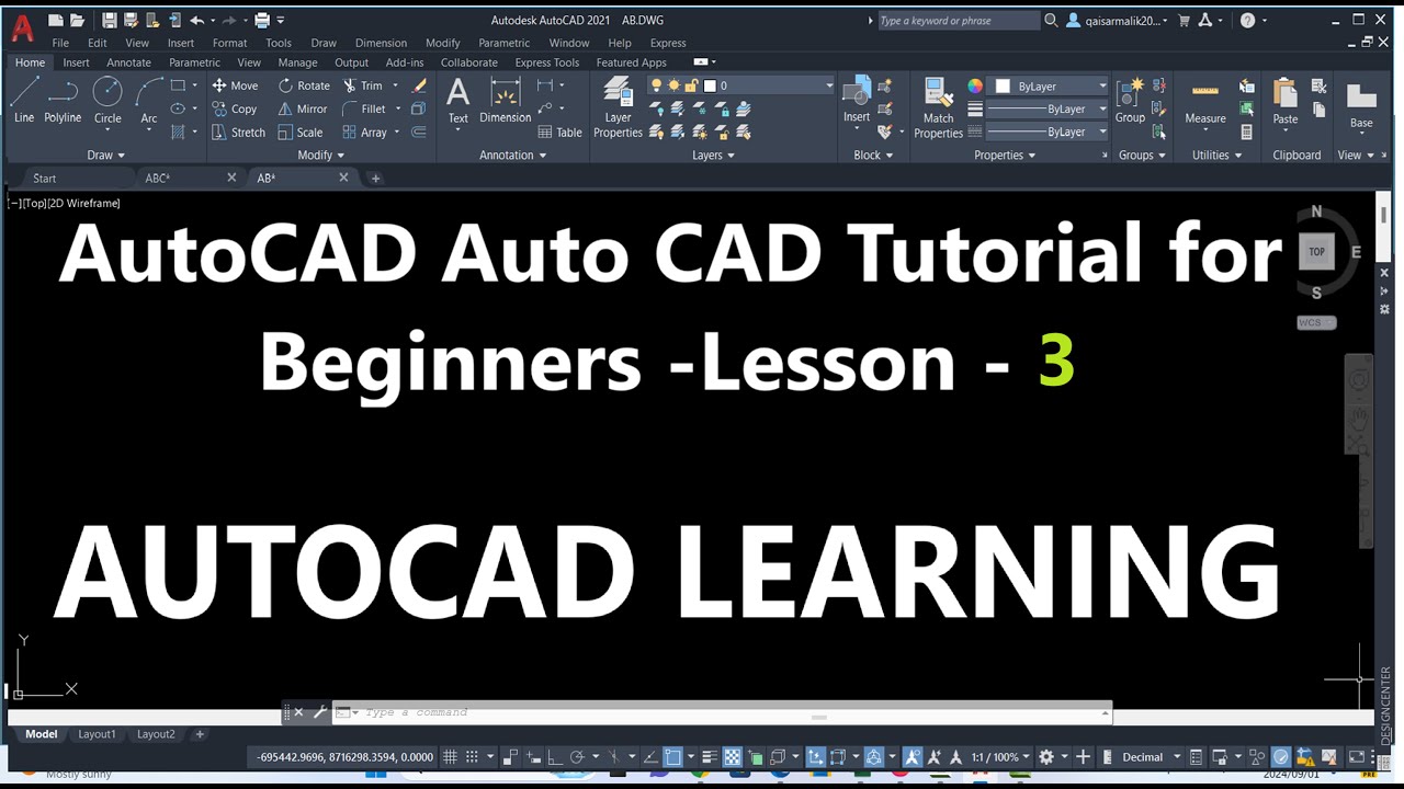 AutoCAD Tutorial for Beginners | Lesson - 3